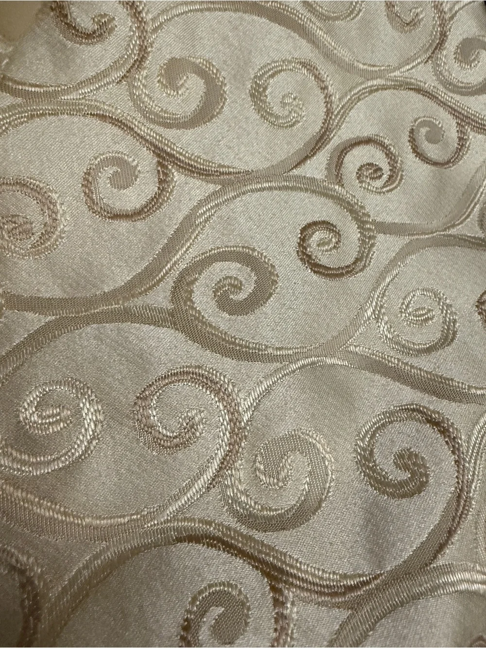 RLF Home Cream Scroll-Pattern Valance – Decorative Window Topper